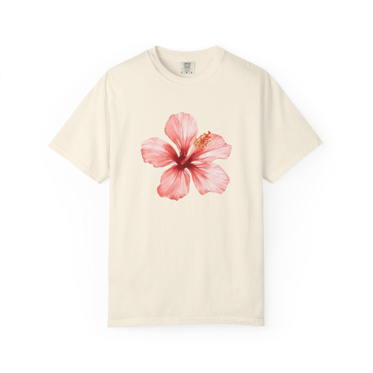 Watercolor Hibiscus Flower T-Shirt | Tropical Floral Tee | Soft Summer Aesthetic Shirt | Feminine Botanical Graphic Tee