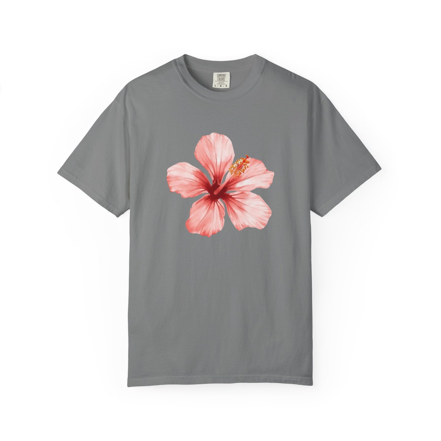Watercolor Hibiscus Flower T-Shirt | Tropical Floral Tee | Soft Summer Aesthetic Shirt | Feminine Botanical Graphic Tee