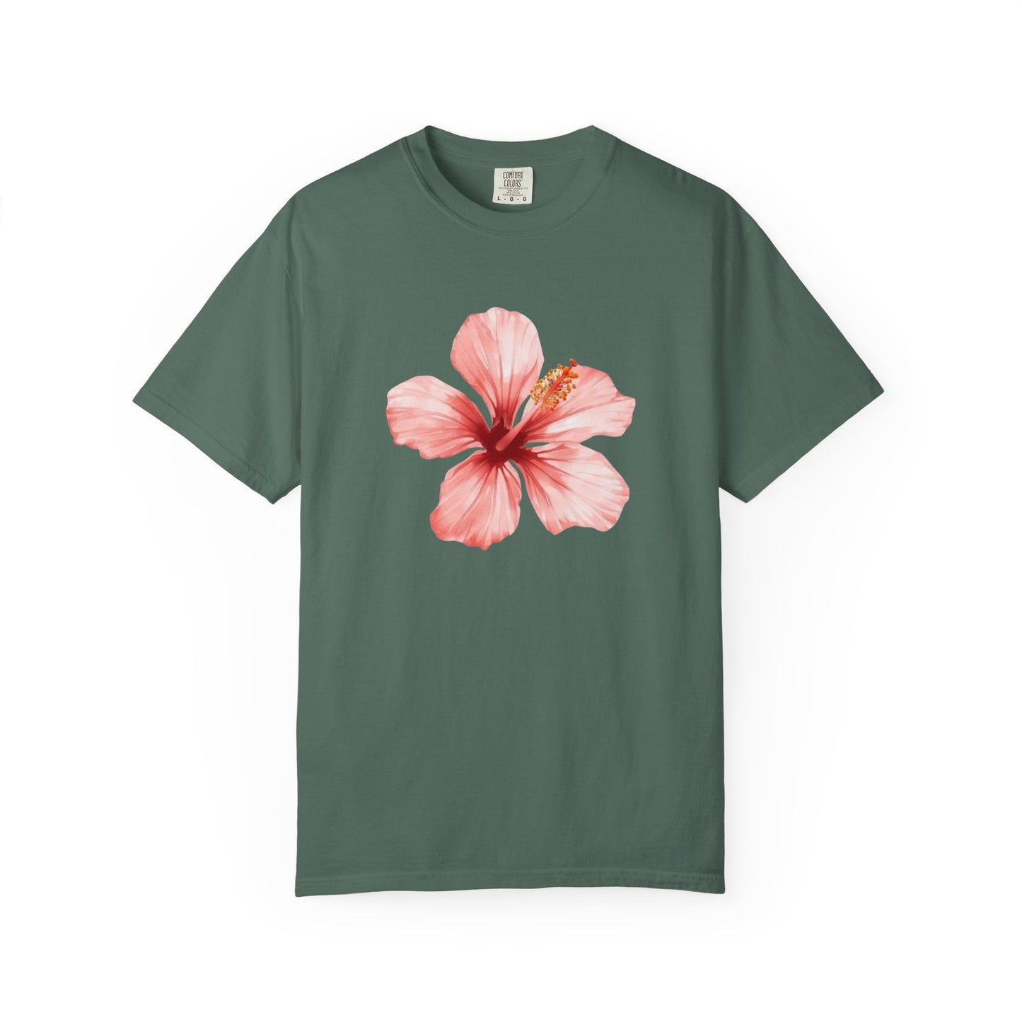 Watercolor Hibiscus Flower T-Shirt | Tropical Floral Tee | Soft Summer Aesthetic Shirt | Feminine Botanical Graphic Tee