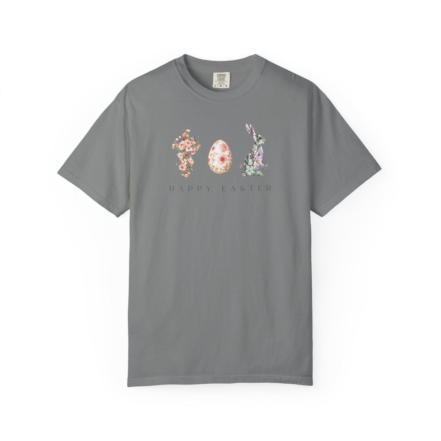 Floral Easter Bunny & Egg Shirt | Happy Easter Spring T-Shirt | Cute Pastel Easter Graphic Tee | Women's Spring Holiday Shirt