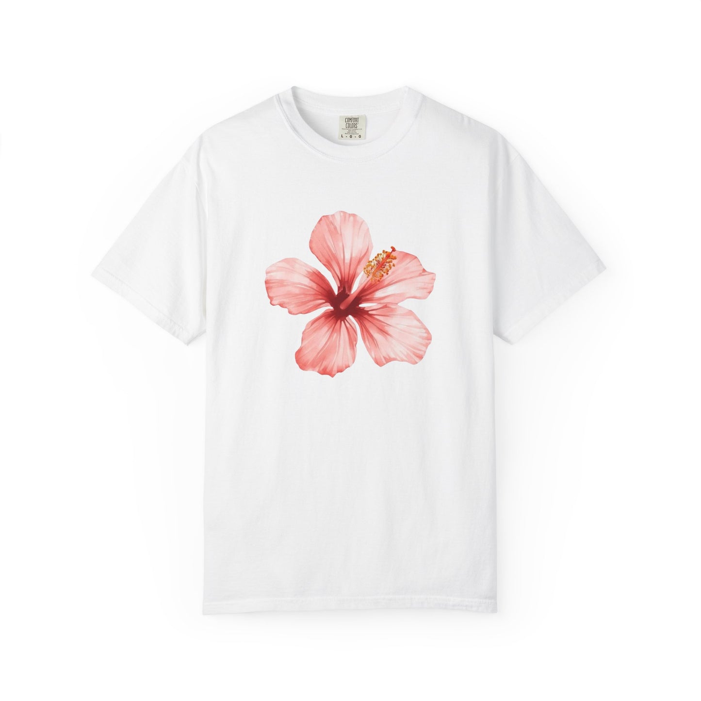 Watercolor Hibiscus Flower T-Shirt | Tropical Floral Tee | Soft Summer Aesthetic Shirt | Feminine Botanical Graphic Tee
