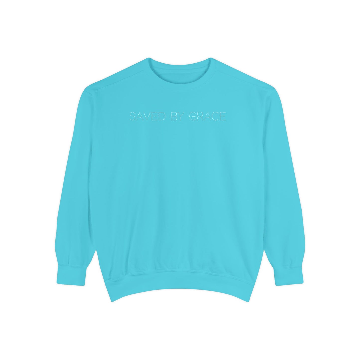 Saved By Grace Christian Sweatshirt | Faith Based Crewneck | Inspirational Christian Apparel | Religious Sweatshirt | Bible Believer Clothing