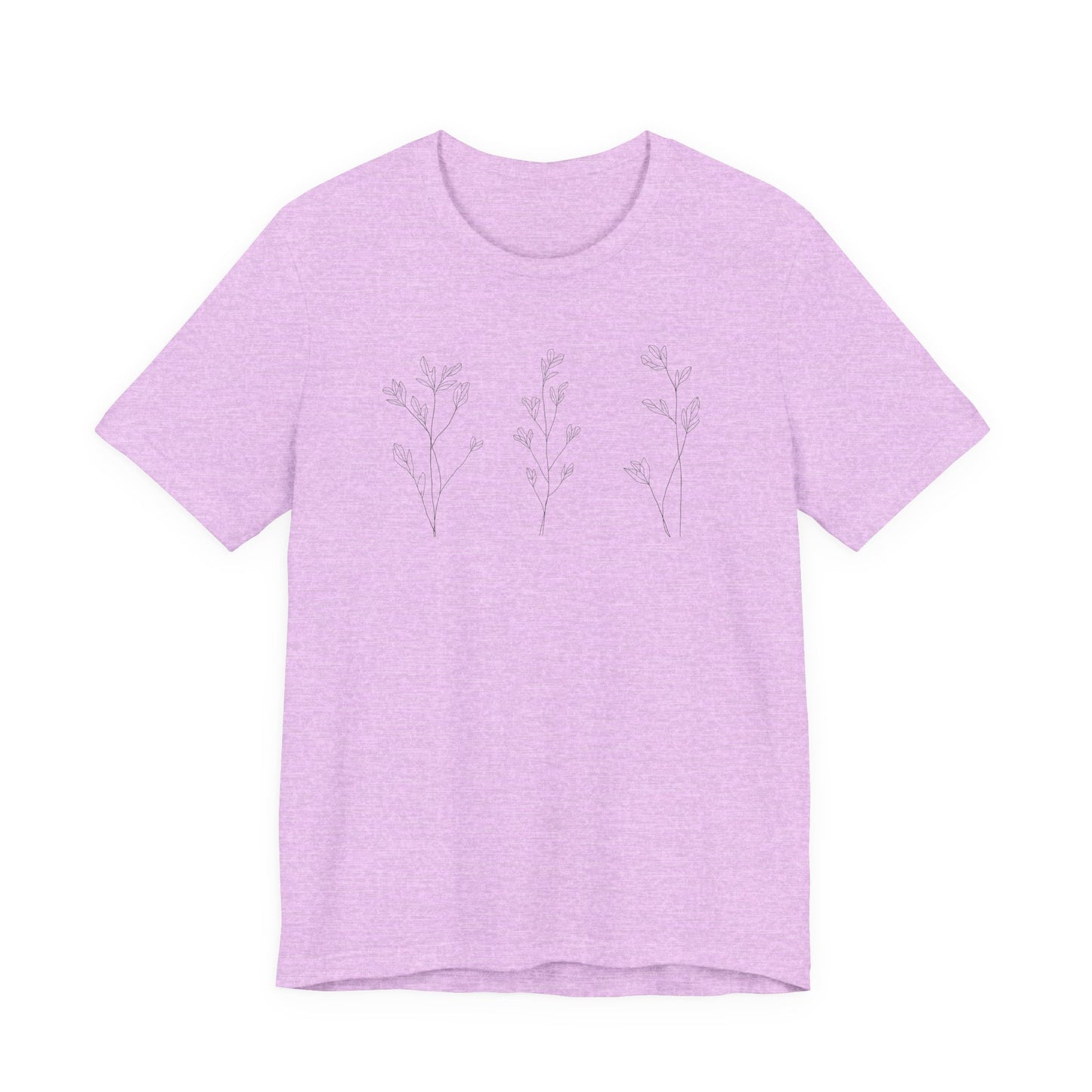 Minimal Floral Lavender T-Shirt | Soft Aesthetic Flower Tee | Cute Spring Graphic Shirt | Feminine Everyday Basic | Gift for Her