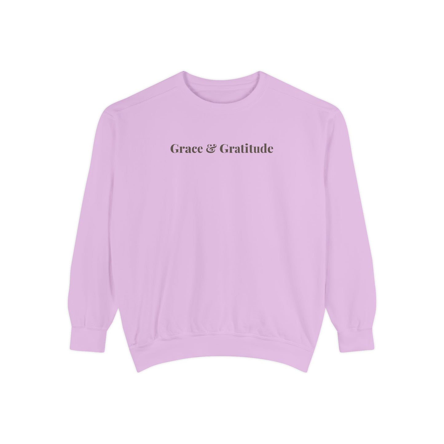 Grace & Gratitude Comfort Colors Sweatshirt | Christian Sweatshirt | Faith Based Crewneck | Inspirational Christian Apparel | Gratitude Aesthetic Sweatshirt