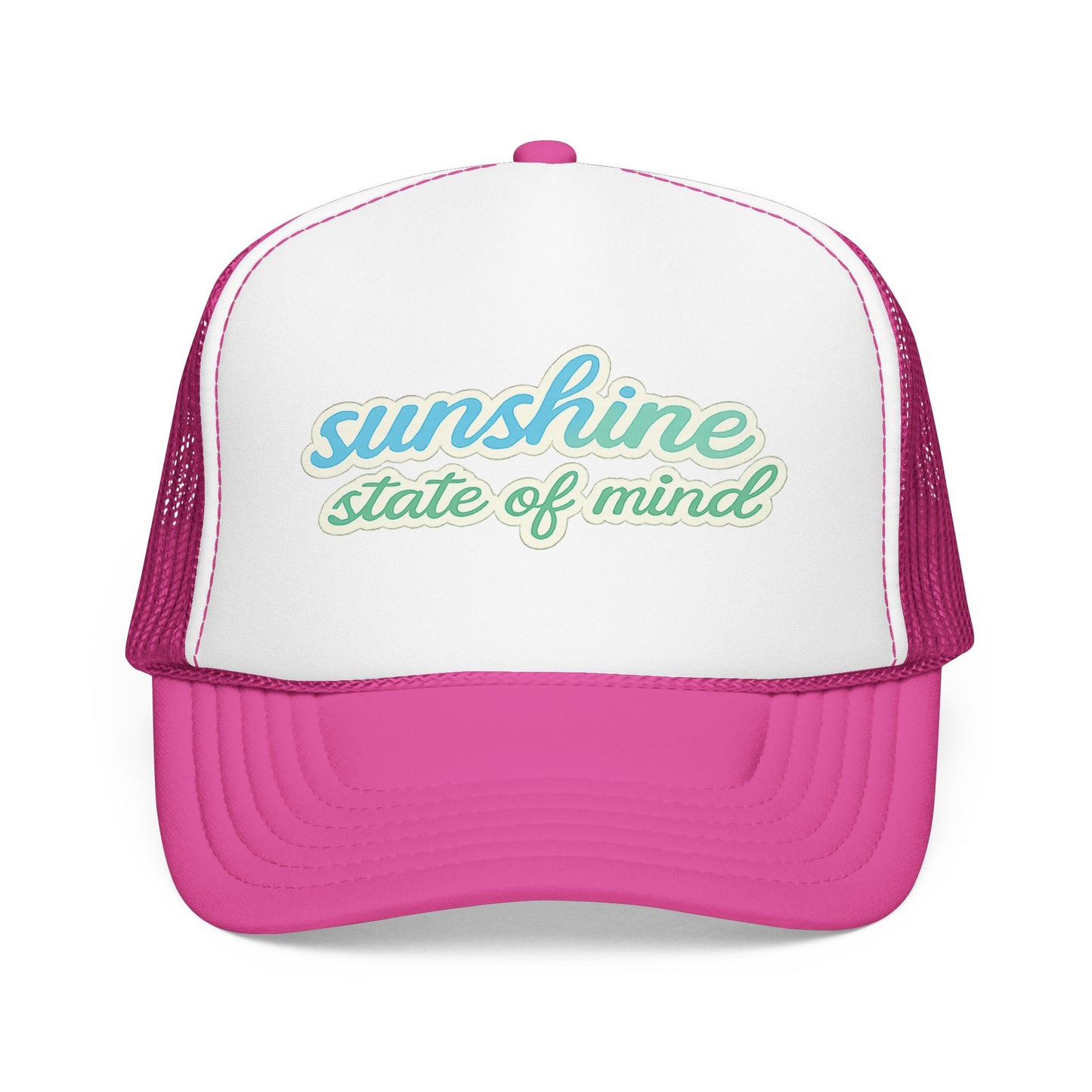 Sunshine State of Mind Trucker Hat | Retro Summer Vibes Hat | Cute Beachy Aesthetic Cap | Trendy Boutique Mesh Snapback