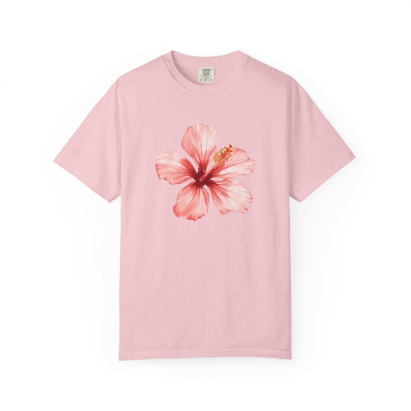 Watercolor Hibiscus Flower T-Shirt | Tropical Floral Tee | Soft Summer Aesthetic Shirt | Feminine Botanical Graphic Tee