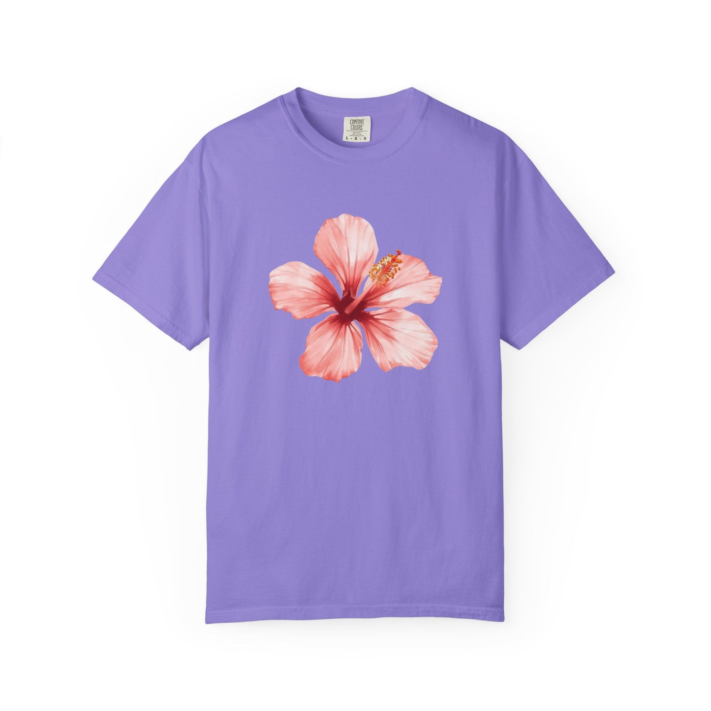 Watercolor Hibiscus Flower T-Shirt | Tropical Floral Tee | Soft Summer Aesthetic Shirt | Feminine Botanical Graphic Tee