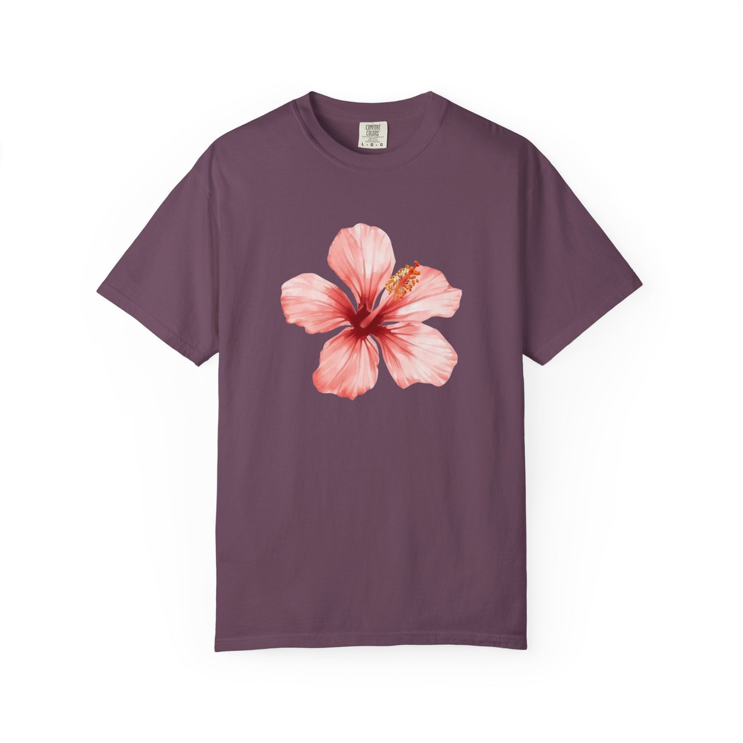 Watercolor Hibiscus Flower T-Shirt | Tropical Floral Tee | Soft Summer Aesthetic Shirt | Feminine Botanical Graphic Tee