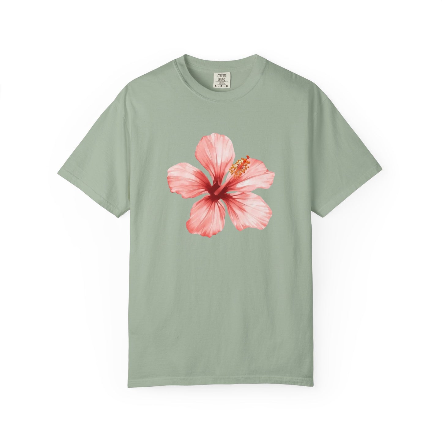 Watercolor Hibiscus Flower T-Shirt | Tropical Floral Tee | Soft Summer Aesthetic Shirt | Feminine Botanical Graphic Tee