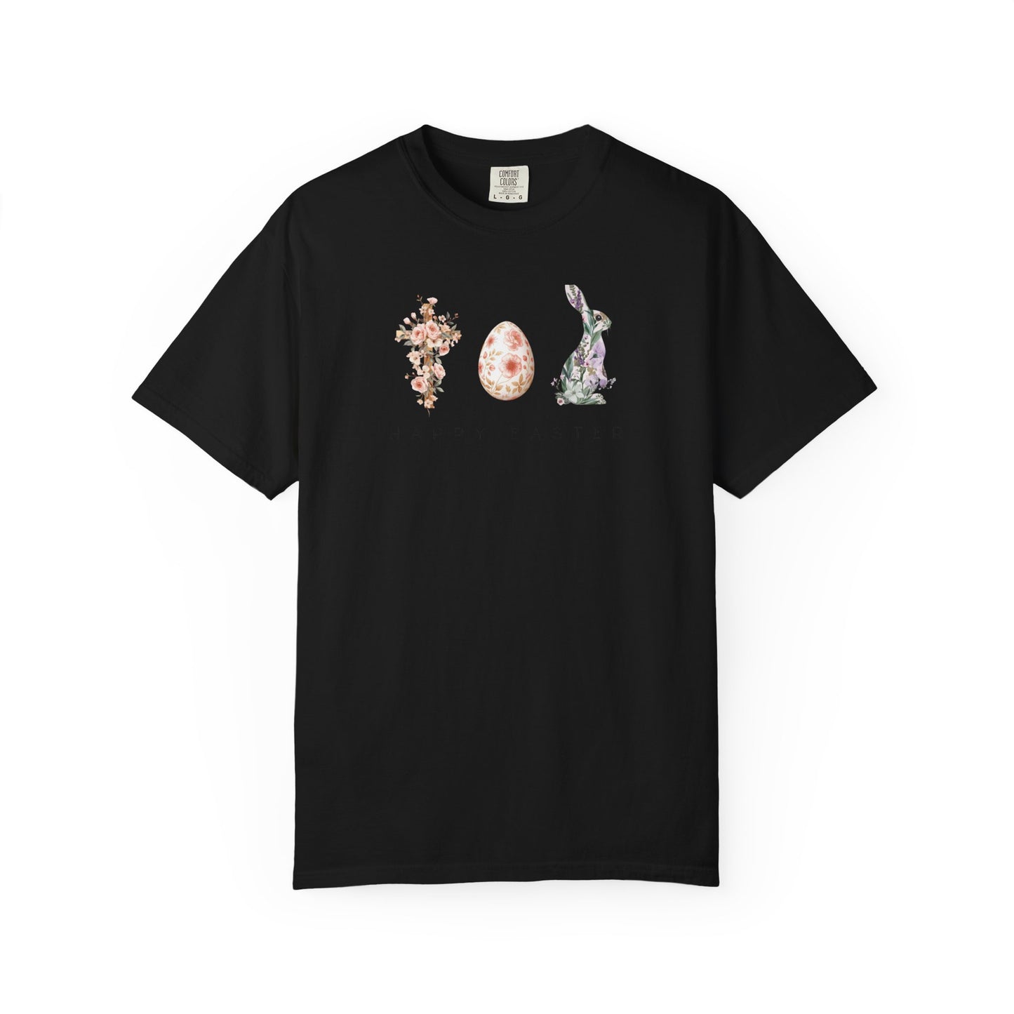 Floral Easter Bunny & Egg Shirt | Happy Easter Spring T-Shirt | Cute Pastel Easter Graphic Tee | Women's Spring Holiday Shirt