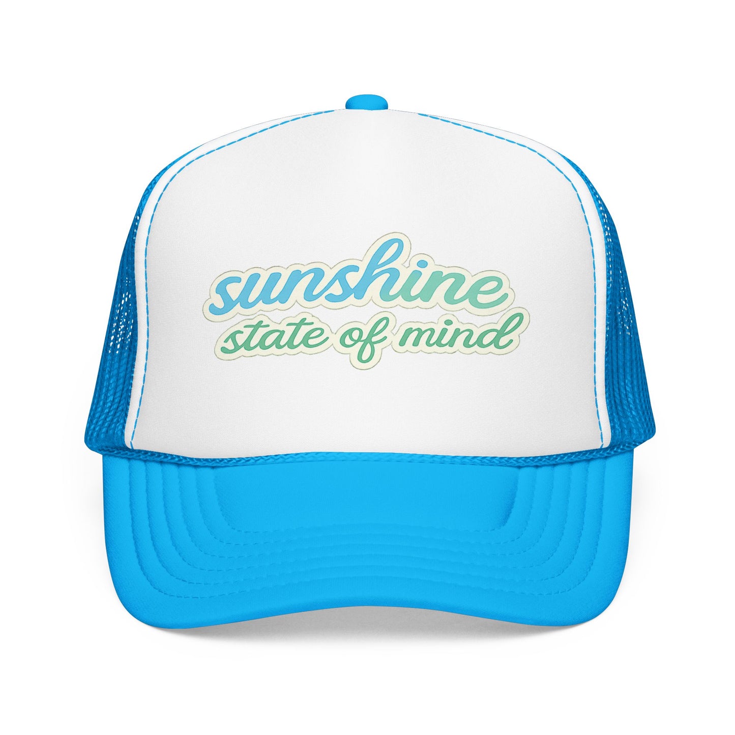 Sunshine State of Mind Trucker Hat | Retro Summer Vibes Hat | Cute Beachy Aesthetic Cap | Trendy Boutique Mesh Snapback