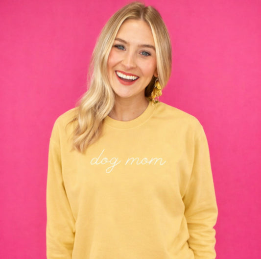 Comfort Colors Dog Mom Sweatshirt | Cute Dog Lover Crewneck | Minimalist Dog Mom Gift | Cozy Puppy Lover Sweatshirt | Pet Mom Aesthetic Pullover