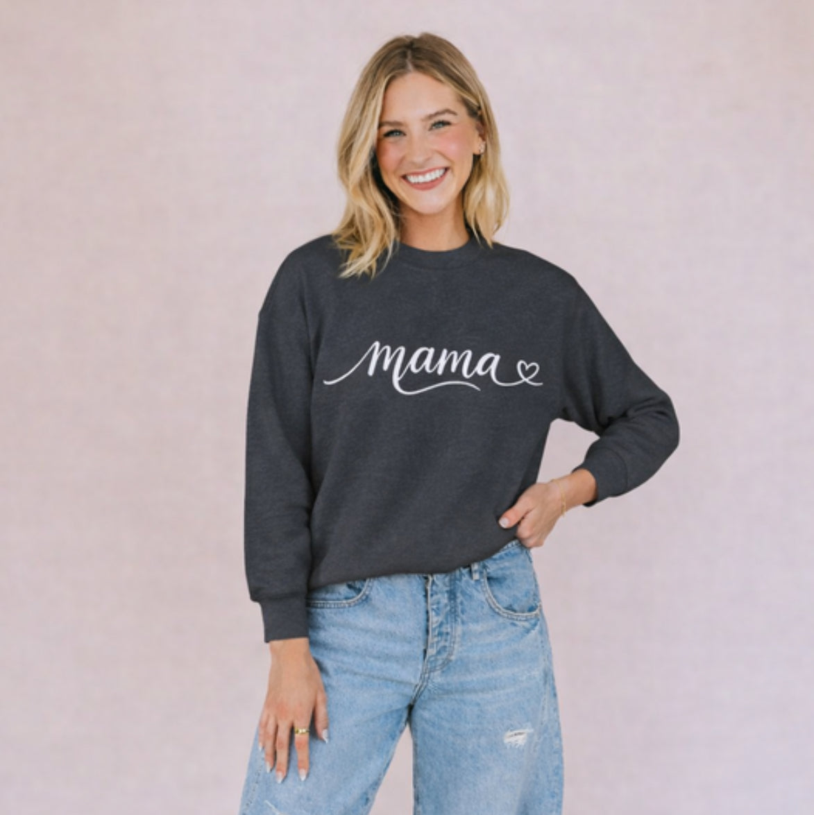 Mama Script Sweatshirt | Minimalist Mama Crewneck | Cute Mom Life Sweatshirt | Soft Cozy Mom Gift | Everyday Mama Pullover