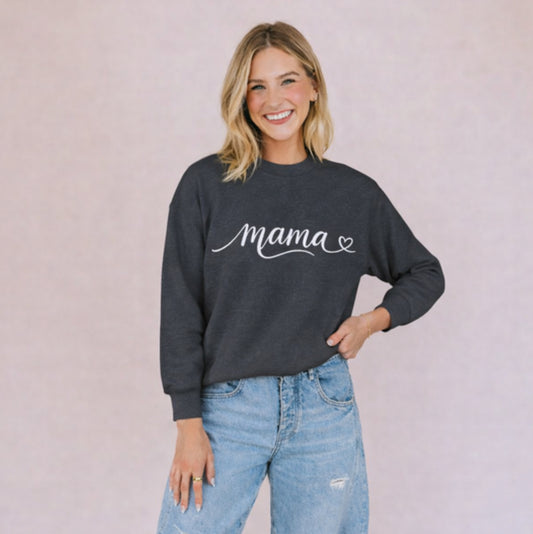 Mama Script Sweatshirt | Minimalist Mama Crewneck | Cute Mom Life Sweatshirt | Soft Cozy Mom Gift | Everyday Mama Pullover