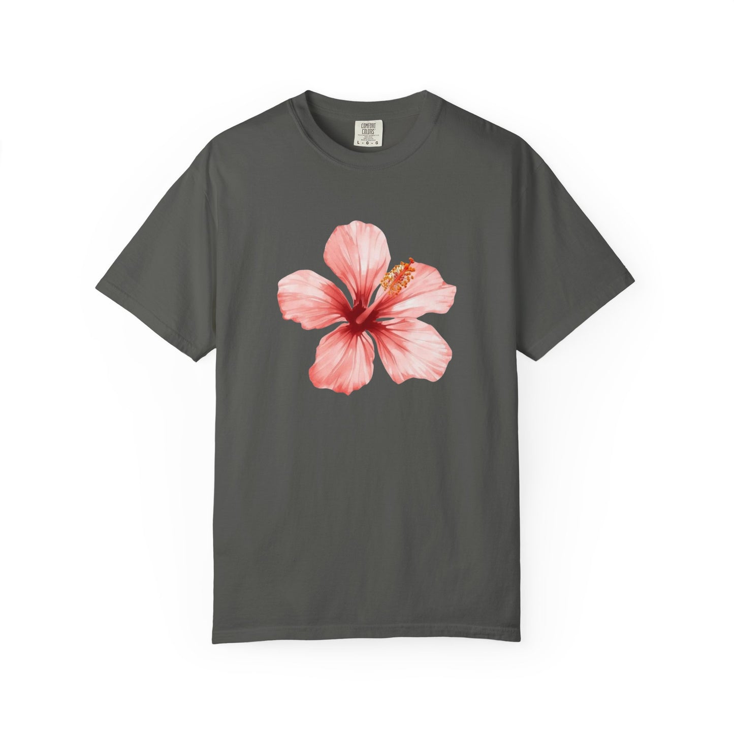 Watercolor Hibiscus Flower T-Shirt | Tropical Floral Tee | Soft Summer Aesthetic Shirt | Feminine Botanical Graphic Tee