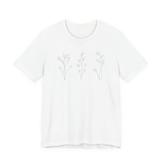 Minimal Floral Lavender T-Shirt | Soft Aesthetic Flower Tee | Cute Spring Graphic Shirt | Feminine Everyday Basic | Gift for Her