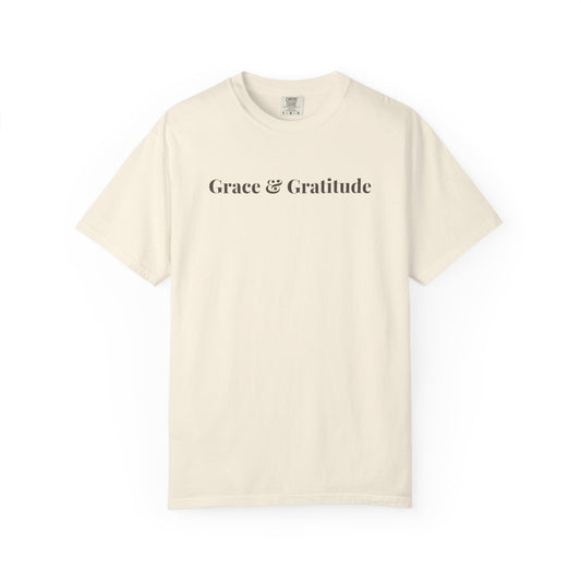 Grace & Gratitude Comfort Colors® T-Shirt | Faith Based Tee | Christian Aesthetic Shirt | Minimalist Inspirational Shirt | Church Outfit | Gift for Her