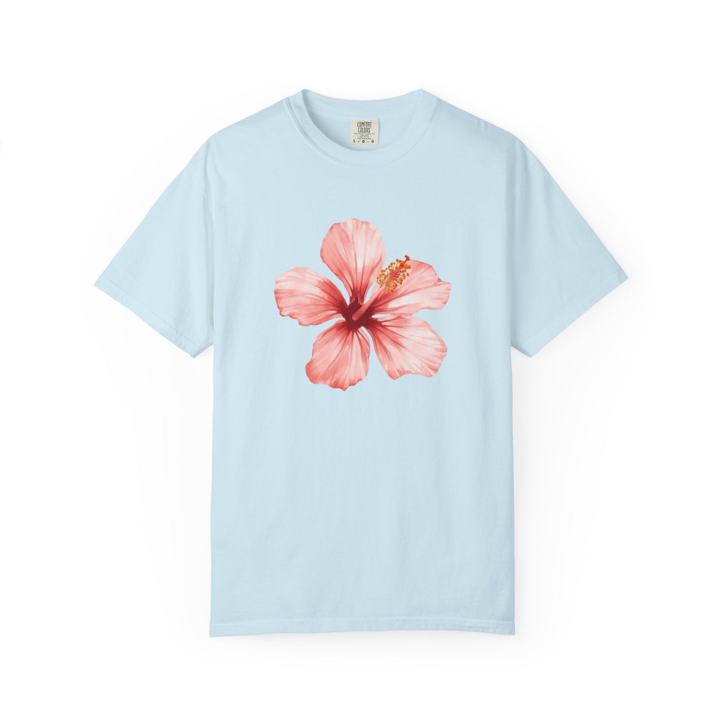 Watercolor Hibiscus Flower T-Shirt | Tropical Floral Tee | Soft Summer Aesthetic Shirt | Feminine Botanical Graphic Tee