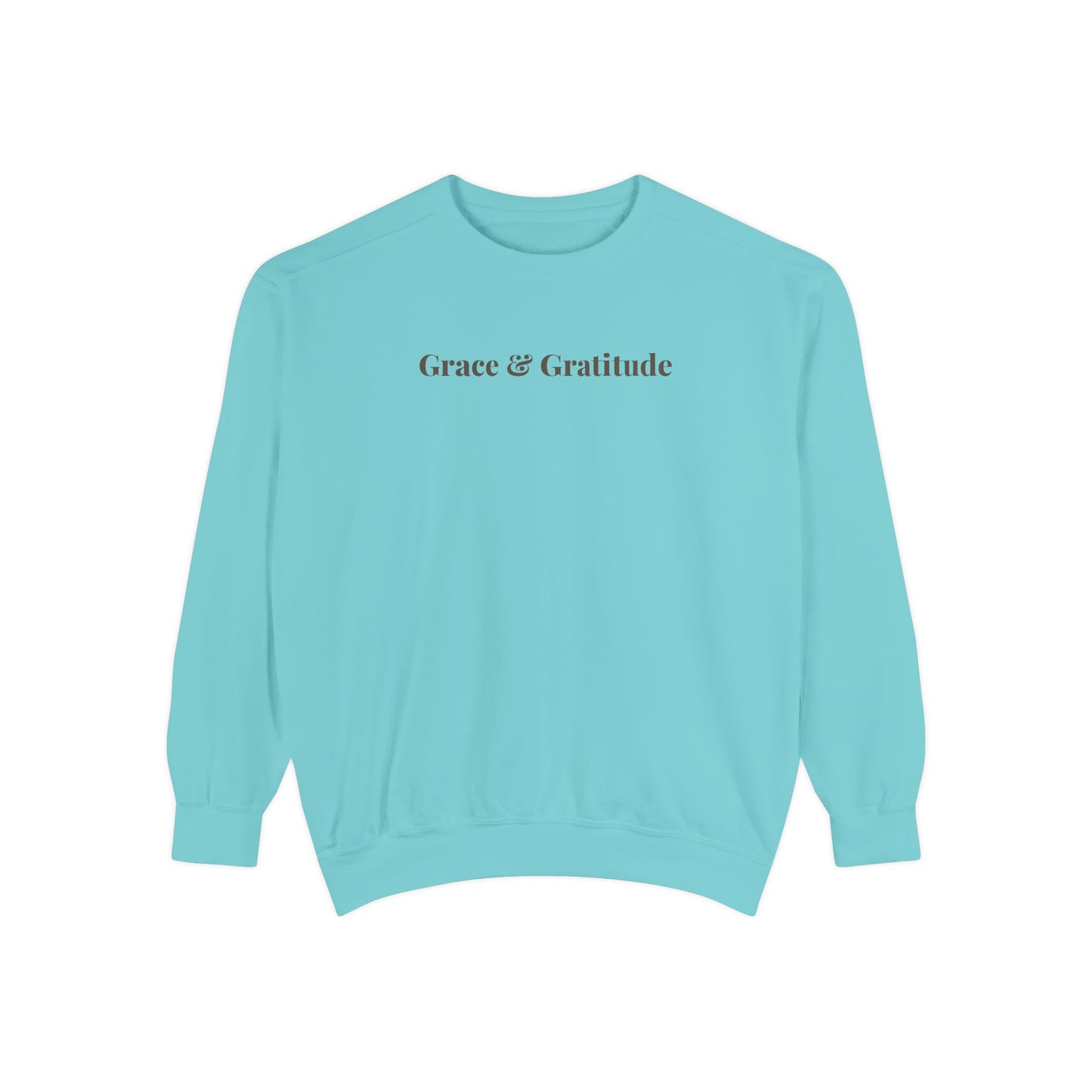 Grace & Gratitude Comfort Colors Sweatshirt | Christian Sweatshirt | Faith Based Crewneck | Inspirational Christian Apparel | Gratitude Aesthetic Sweatshirt