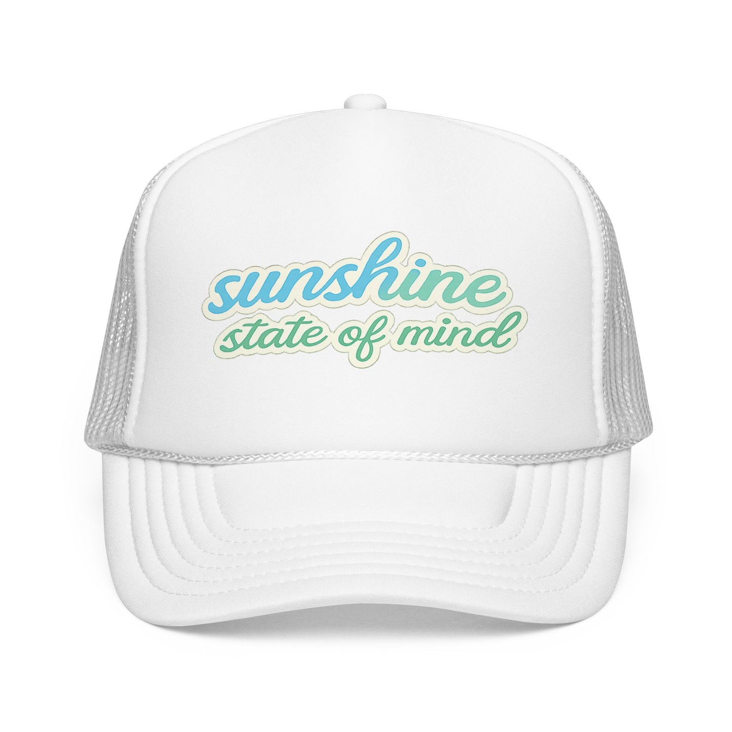 Sunshine State of Mind Trucker Hat | Retro Summer Vibes Hat | Cute Beachy Aesthetic Cap | Trendy Boutique Mesh Snapback