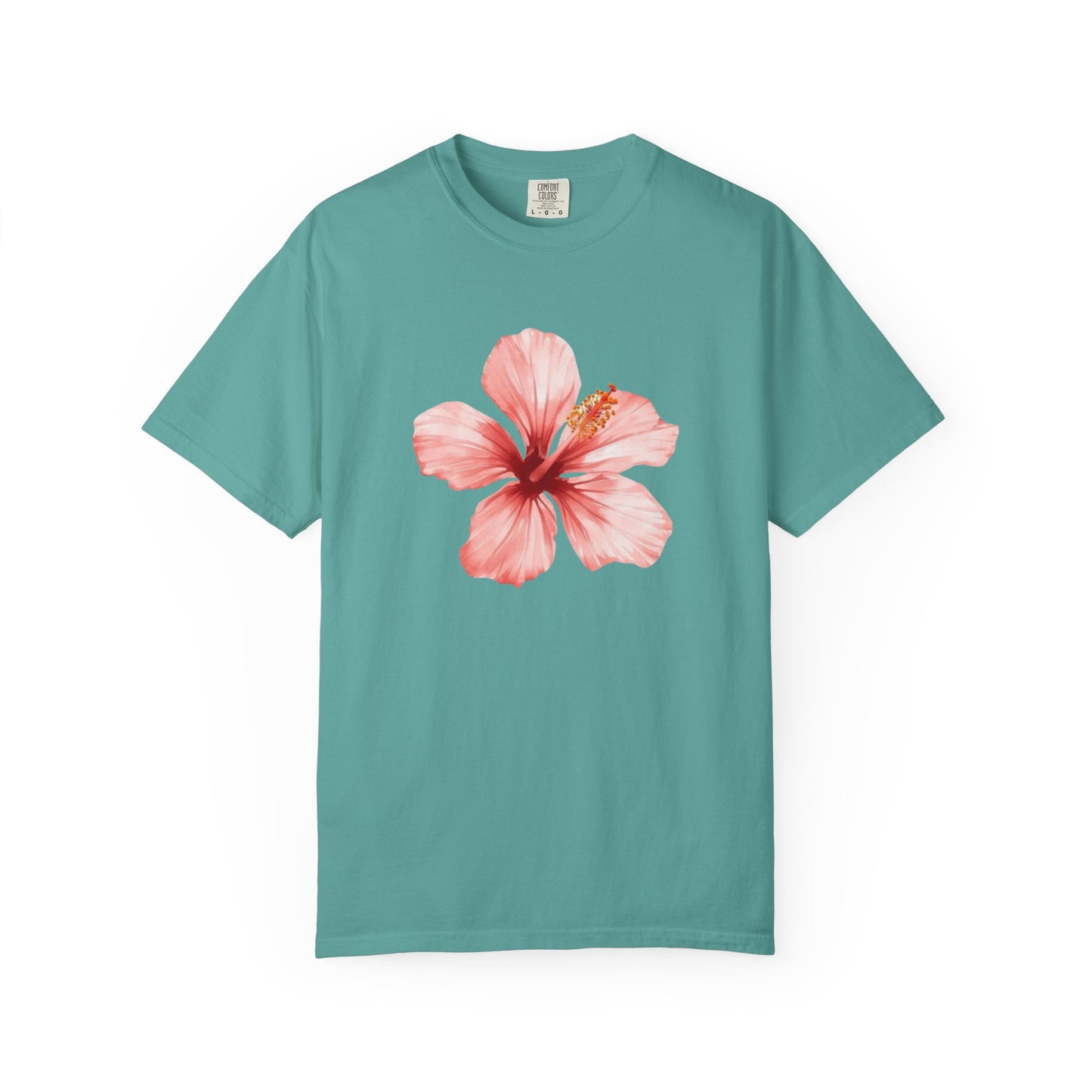 Watercolor Hibiscus Flower T-Shirt | Tropical Floral Tee | Soft Summer Aesthetic Shirt | Feminine Botanical Graphic Tee