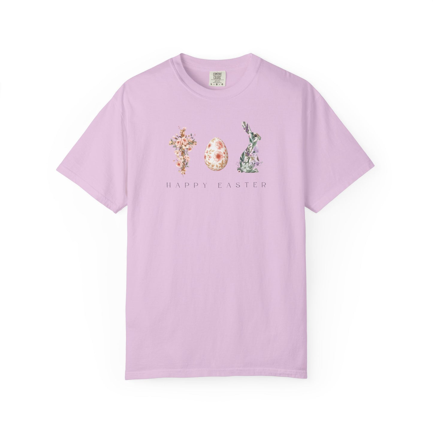 Floral Easter Bunny & Egg Shirt | Happy Easter Spring T-Shirt | Cute Pastel Easter Graphic Tee | Women's Spring Holiday Shirt
