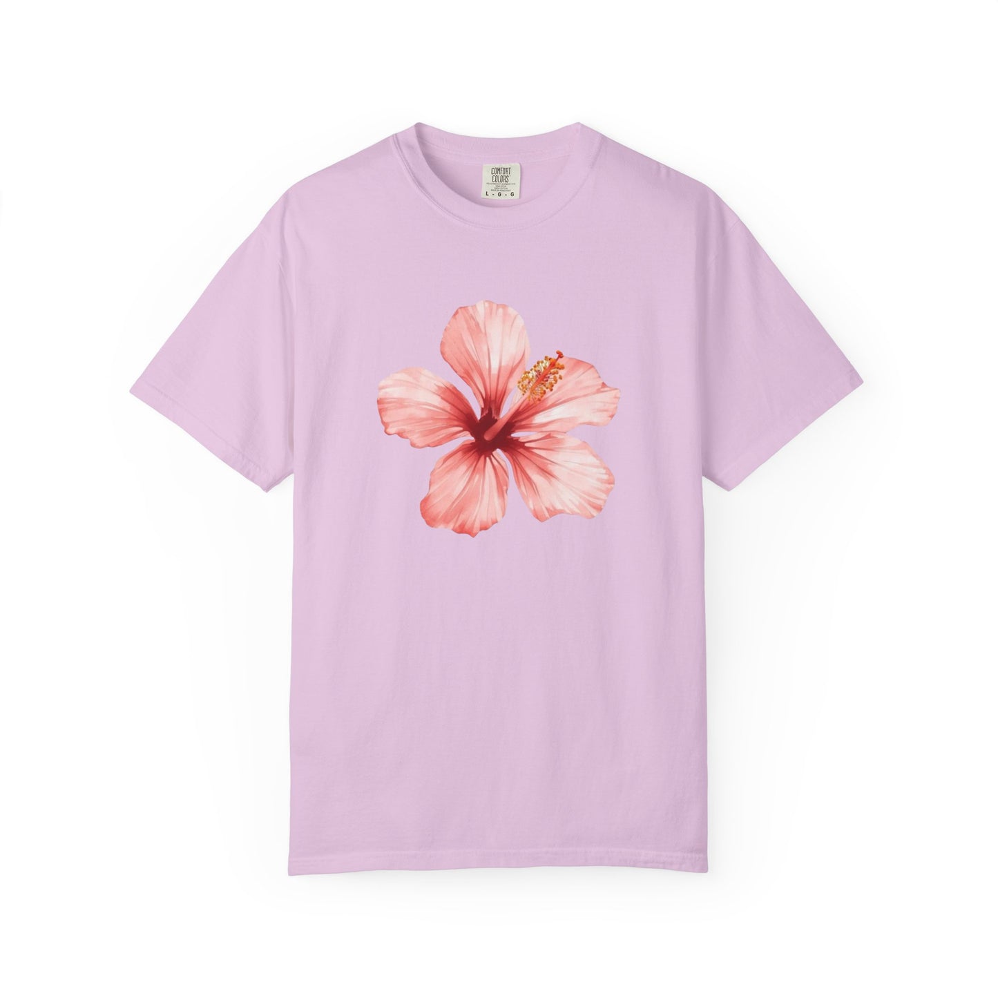 Watercolor Hibiscus Flower T-Shirt | Tropical Floral Tee | Soft Summer Aesthetic Shirt | Feminine Botanical Graphic Tee