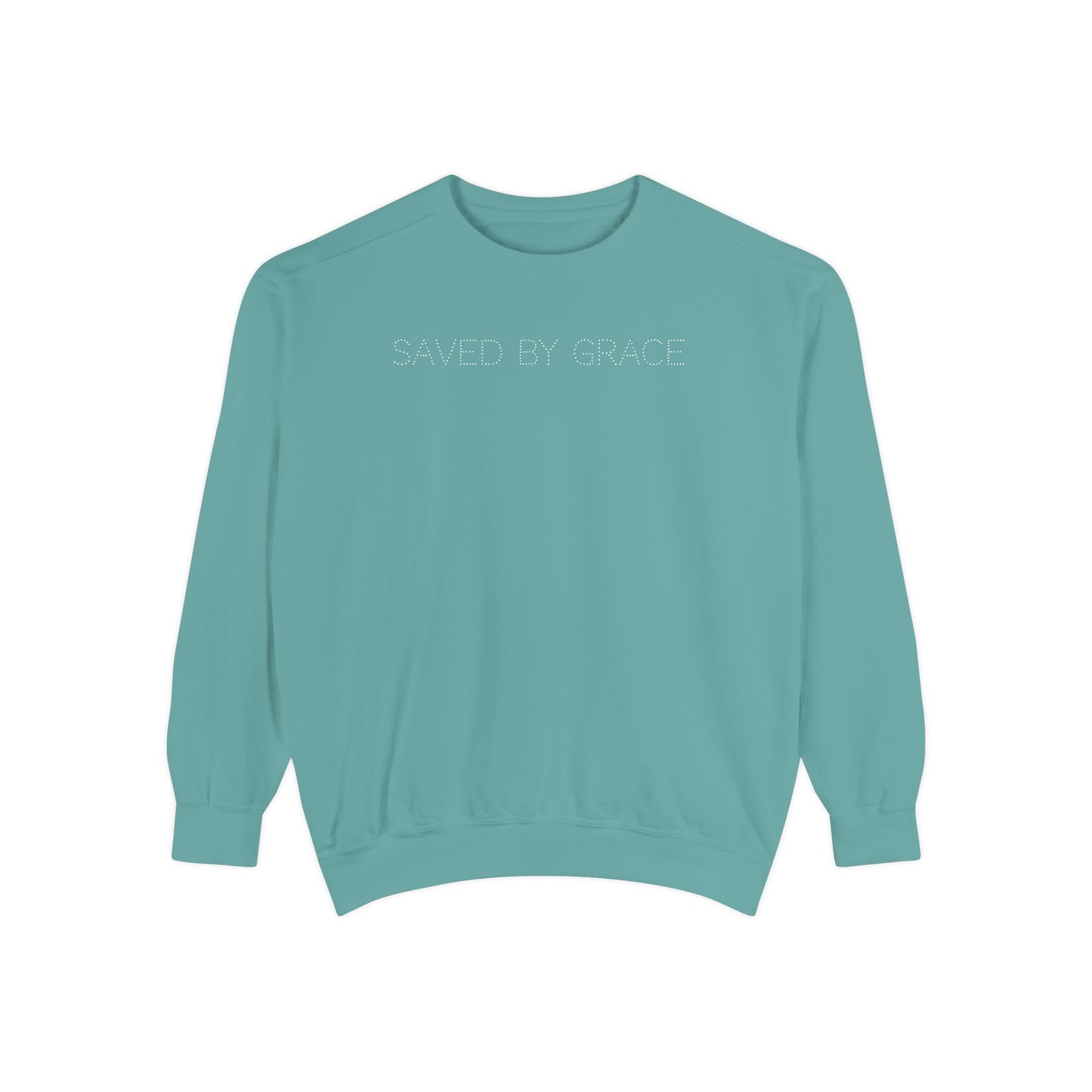 Saved By Grace Christian Sweatshirt | Faith Based Crewneck | Inspirational Christian Apparel | Religious Sweatshirt | Bible Believer Clothing