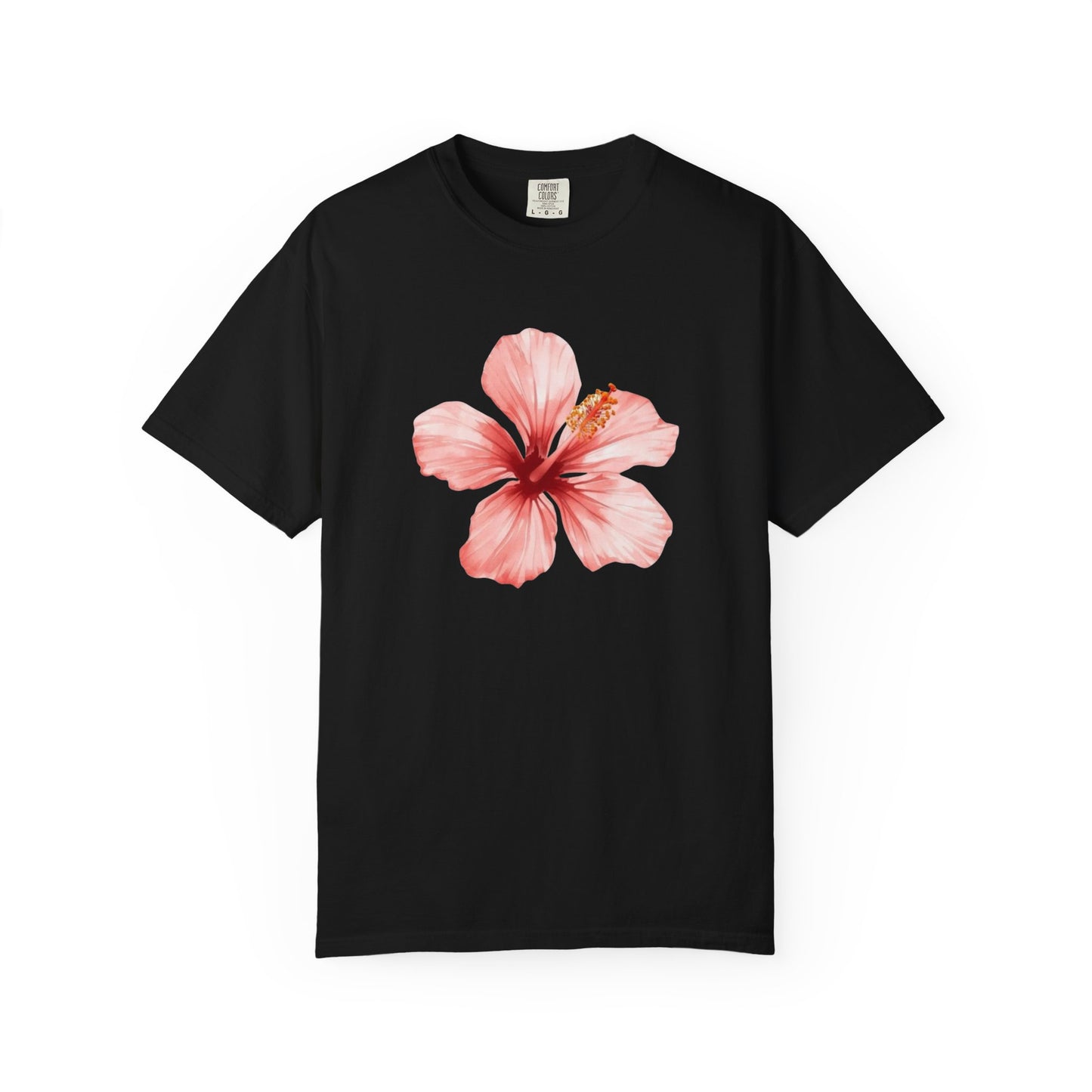 Watercolor Hibiscus Flower T-Shirt | Tropical Floral Tee | Soft Summer Aesthetic Shirt | Feminine Botanical Graphic Tee